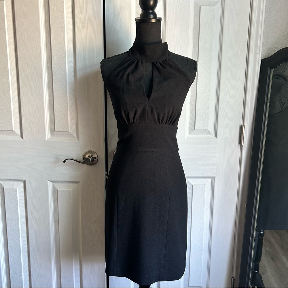 Rachel Zoe black halter keyhole backless mini dress LBD